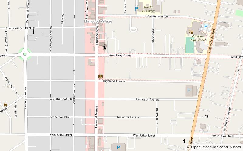 Elmwood Historic District–East location map