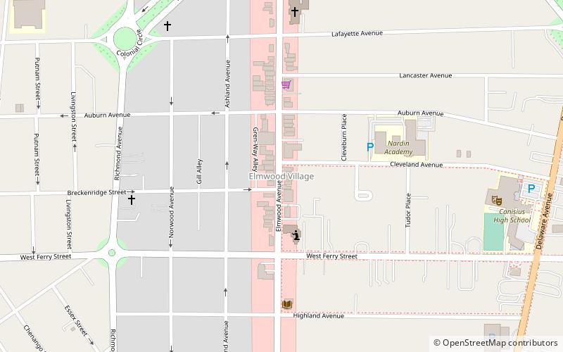 Elmwood Historic District–West location map