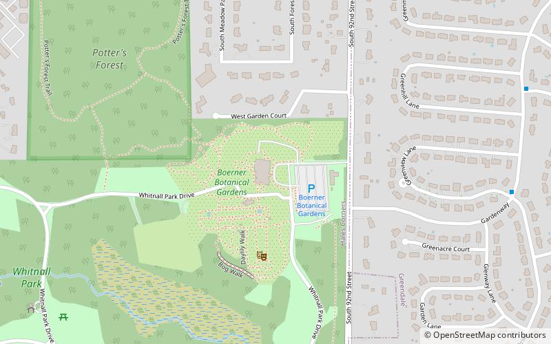 Boerner Botanical Gardens location map