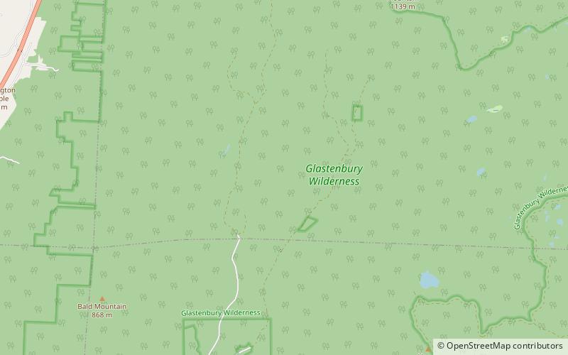 glastenbury wilderness bosque nacional green mountain location map