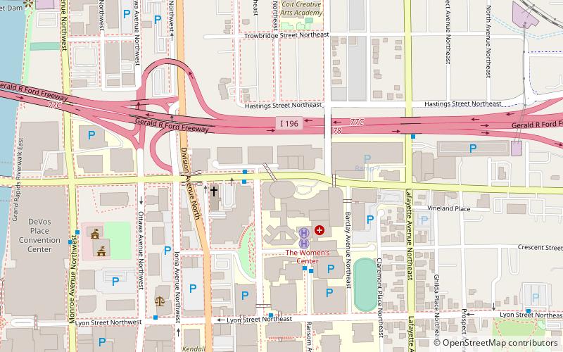 Helen DeVos Children's Hospital location map