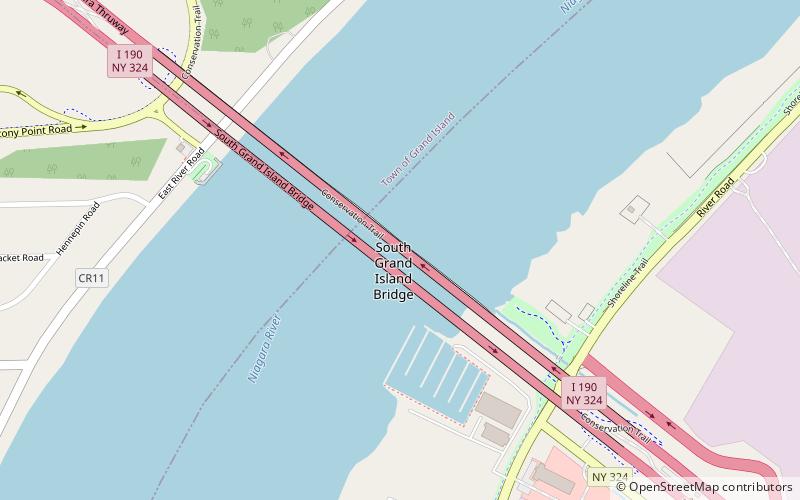 South Grand Island Bridge location map