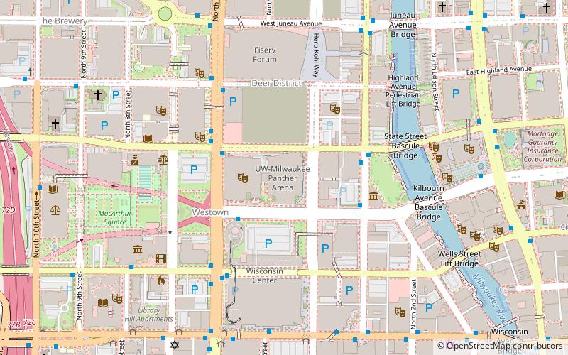 UW-Milwaukee Panther Arena location map