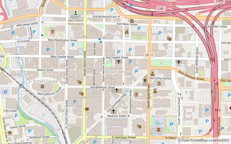 Downtown Syracuse location map