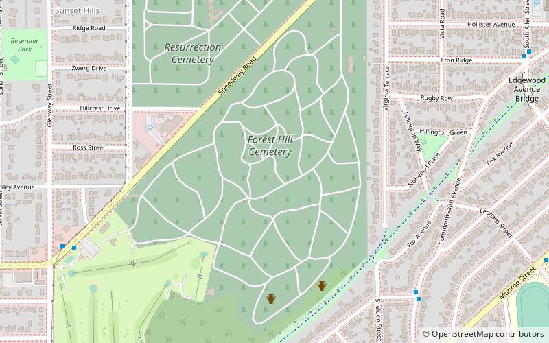 Forest Hill Cemetery location map