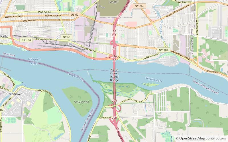 North Grand Island Bridge location map