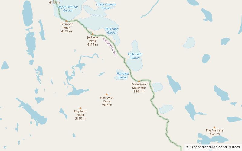 harrower glacier bridger wilderness location map