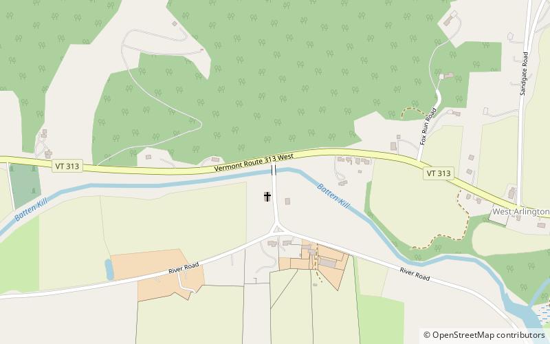 Arlington Green Covered Bridge location map