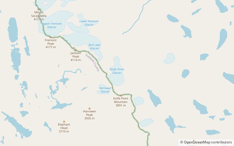 knife point glacier fitzpatrick wilderness location map