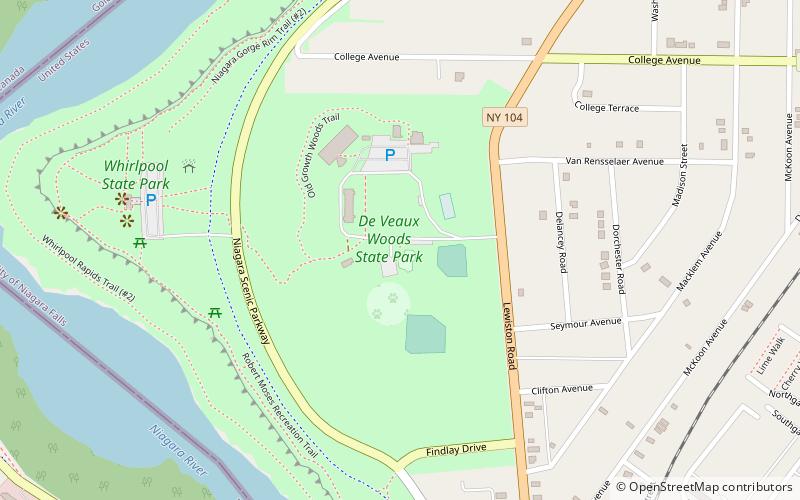 park stanowy de veaux woods niagara falls location map