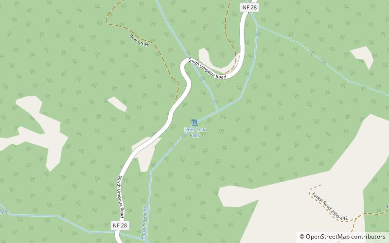 deer lick falls bosque nacional umpqua location map