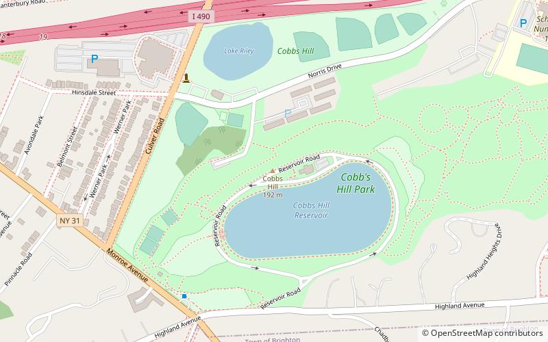 Cobbs Hill Reservoir location map