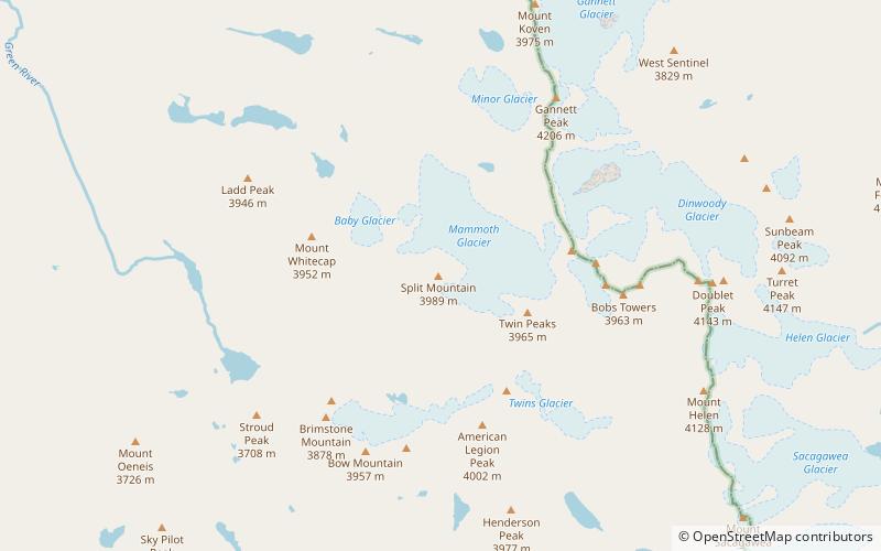 split mountain bridger wilderness location map