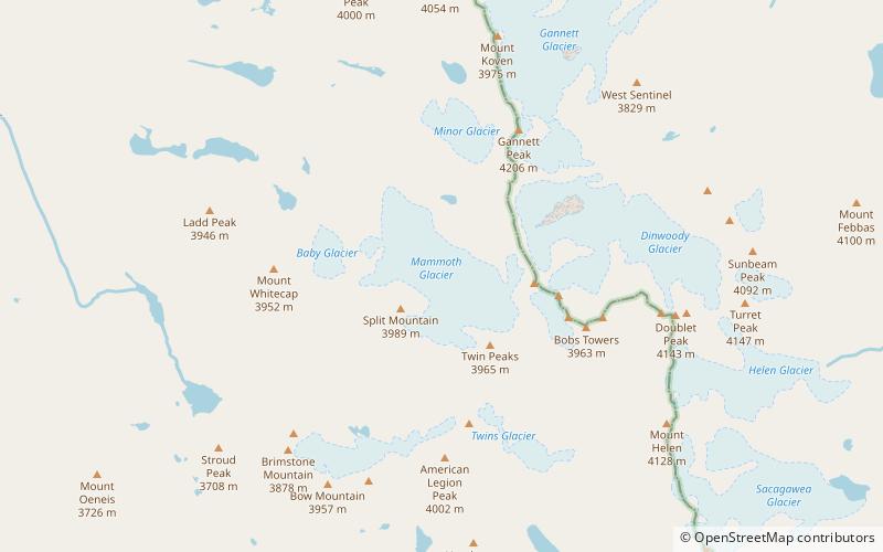 mammoth glacier bridger wilderness location map