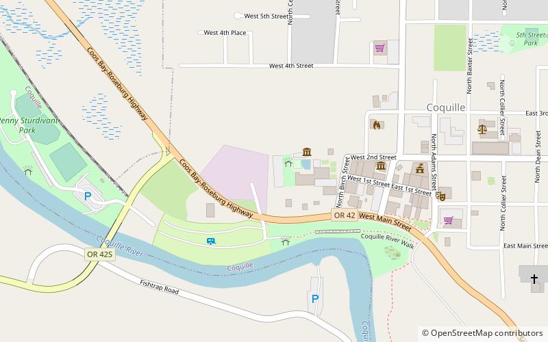 Coquille Community Pool location map