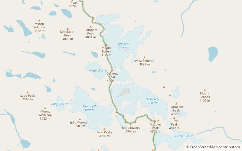 Gooseneck Glacier location map
