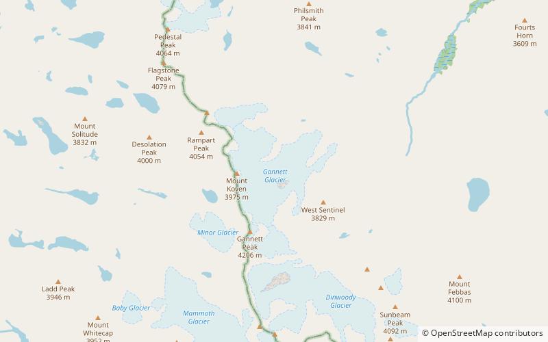 Gannett Glacier location map