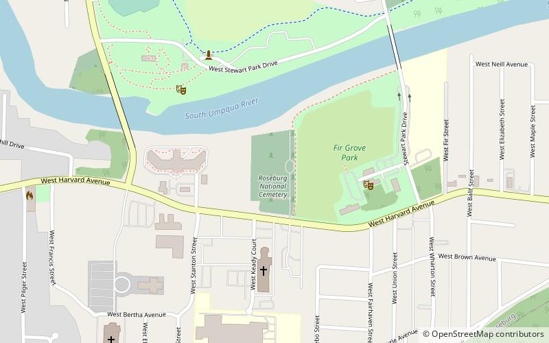 Roseburg National Cemetery location map