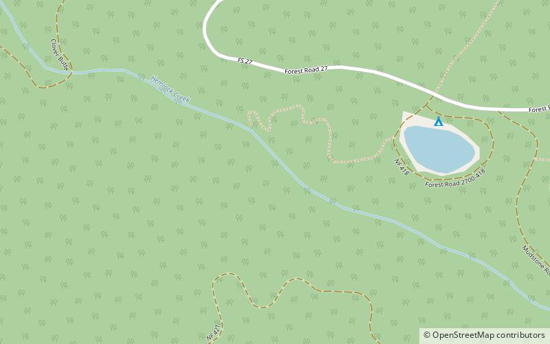 hemlock falls bosque nacional umpqua location map