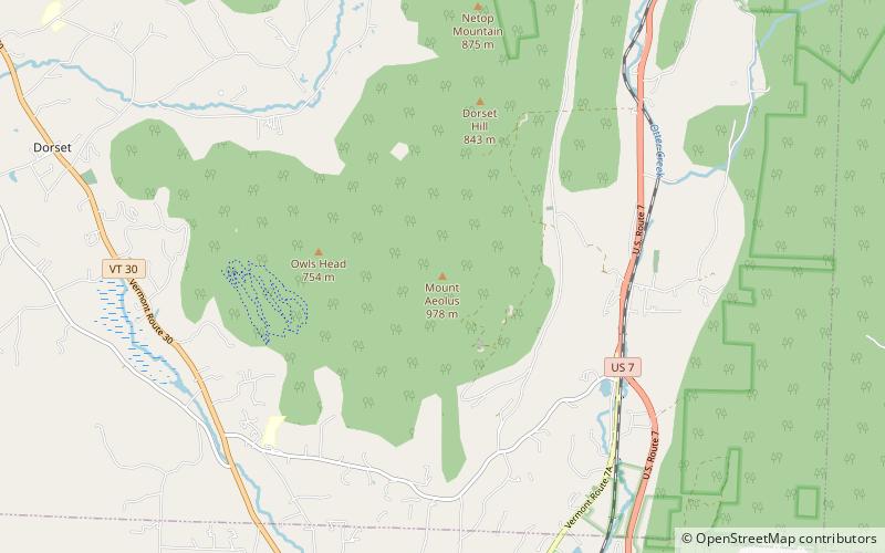 mount aeolus green mountain national forest location map