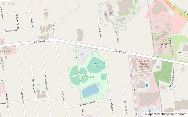 East Field Stadium location map