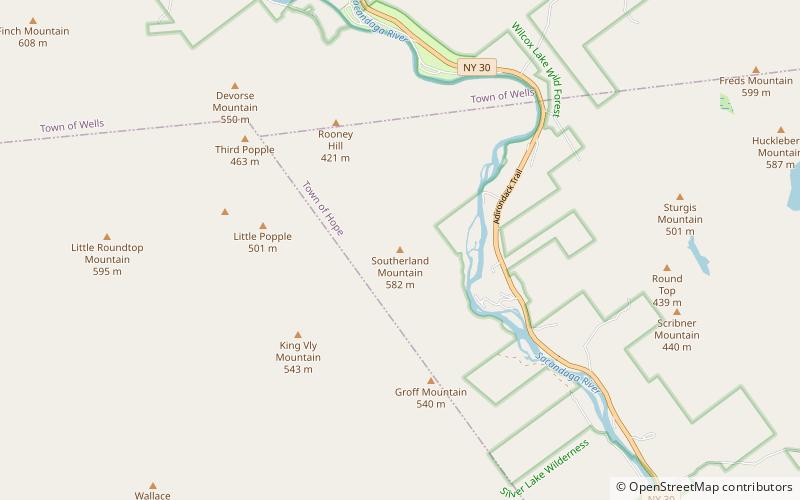 Southerland Mountain location map