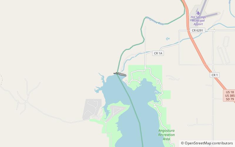 Angostura Dam location map