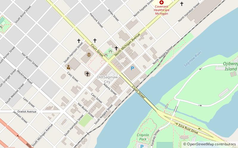 Saginaw City Historic Business District location map