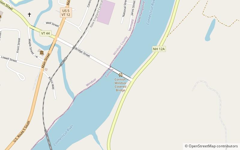 Cornish–Windsor Covered Bridge location map