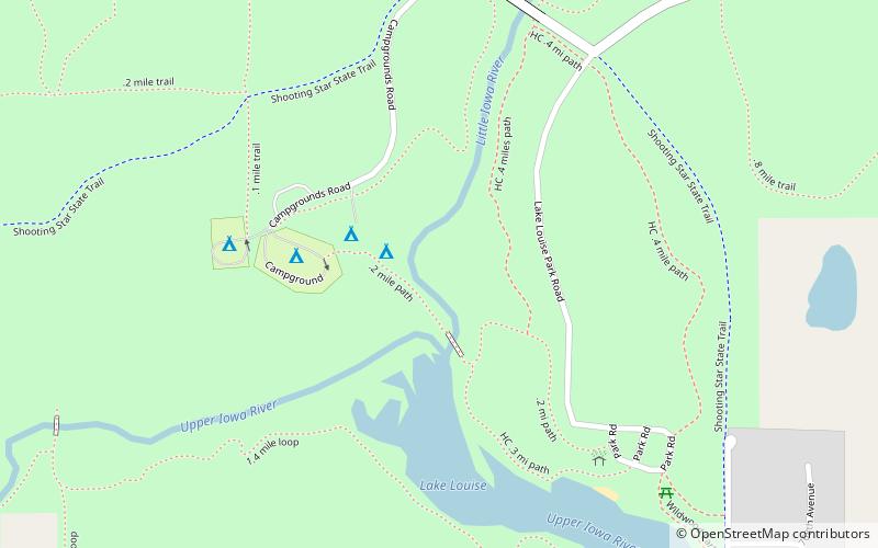Lake Louise State Park location map