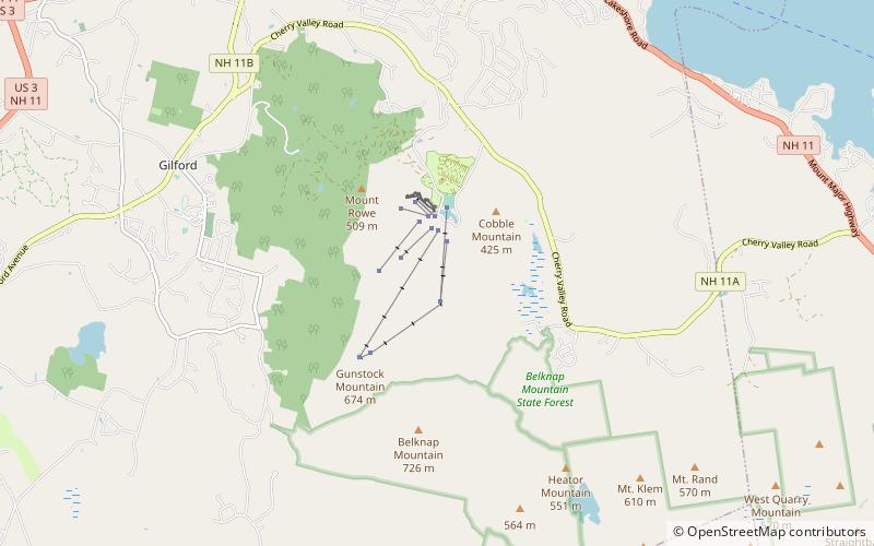 Gunstock Mountain location map