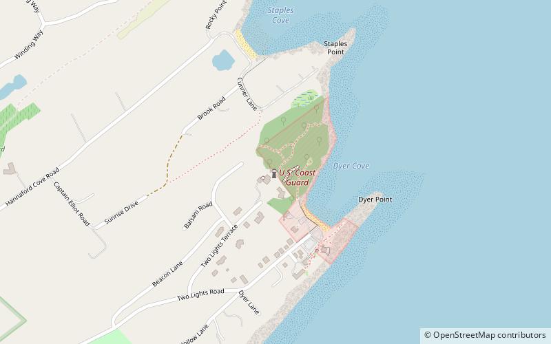 Cape Elizabeth Lights location map