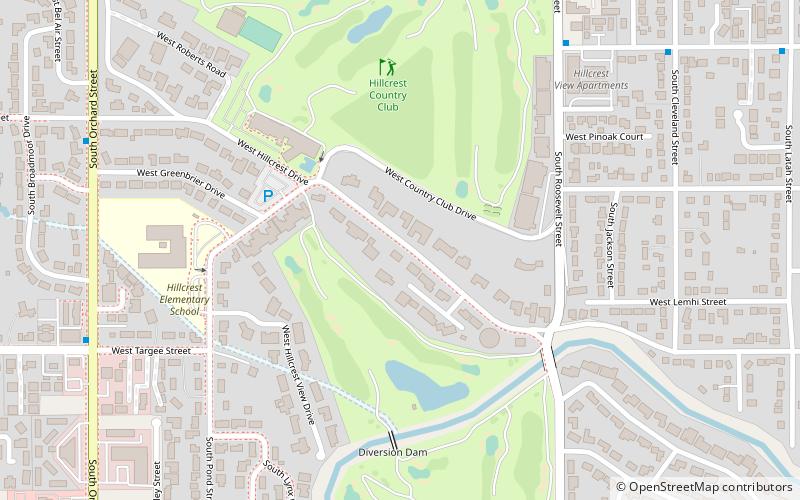 Hillcrest Country Club location map