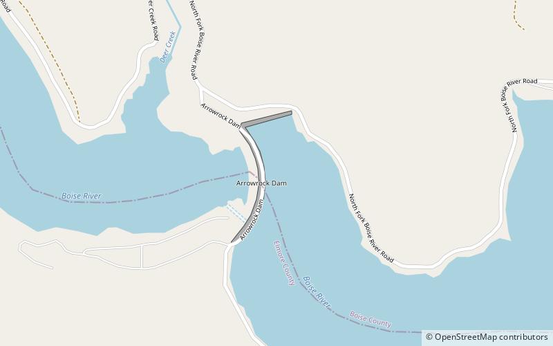 Barrage d'Arrowrock location map