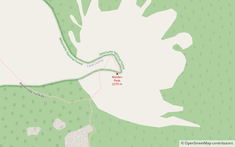 Maiden Peak location map