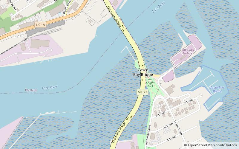 Casco Bay Bridge location map