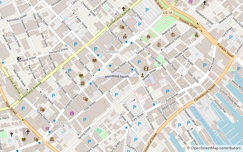 monument square portland location map