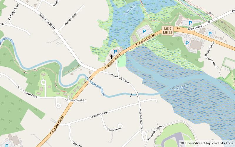 stroudwater river portland location map