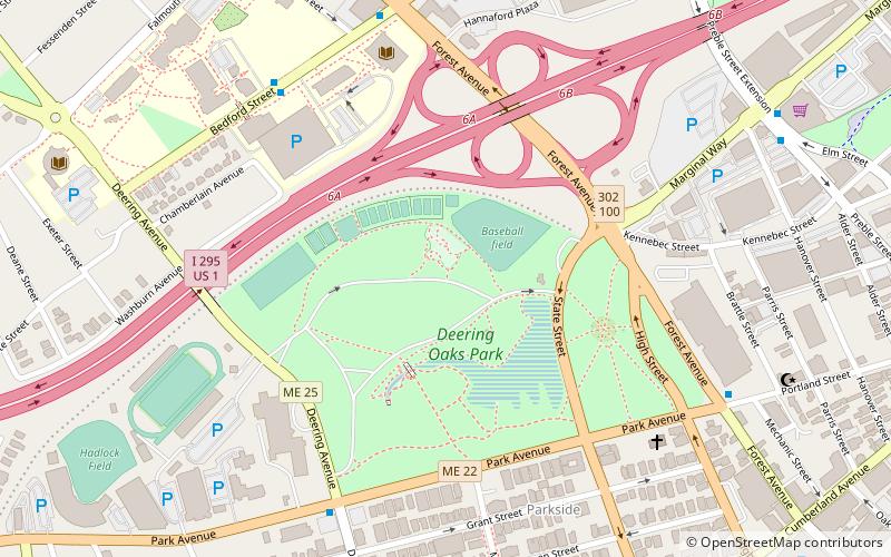 Deering Oaks location map