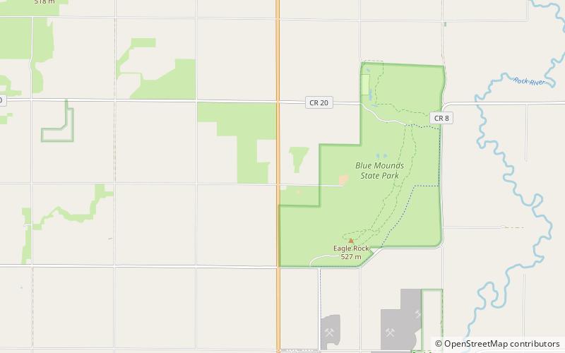 Parque estatal Blue Mounds location map
