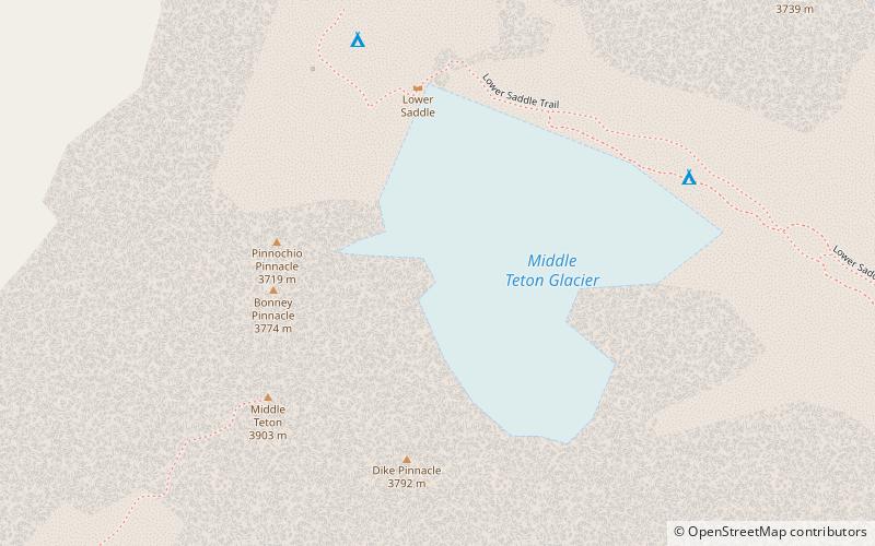 Middle Teton Glacier location map