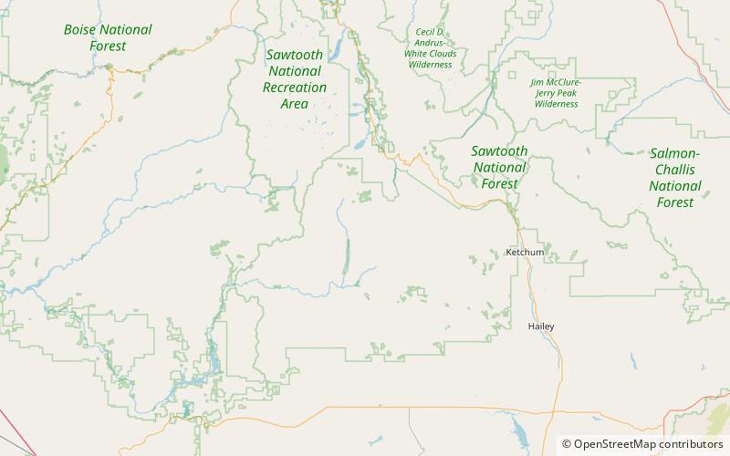 paradise lake foret nationale de sawtooth location map