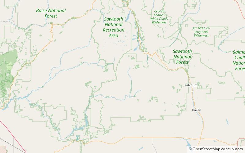 two point mountain sawtooth national forest location map