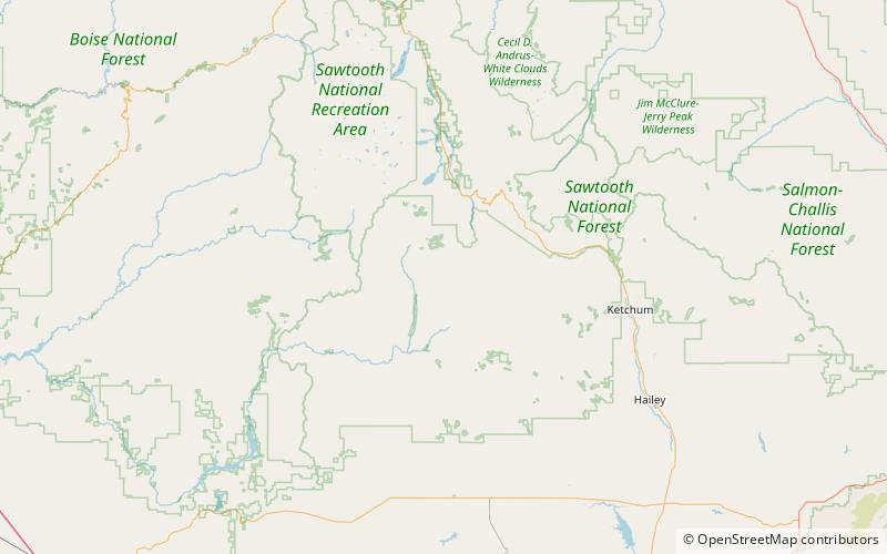 snowslide lake sawtooth national forest location map