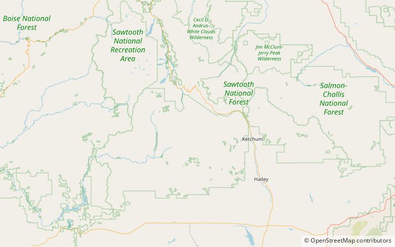 prairie creek peak foret nationale de sawtooth location map