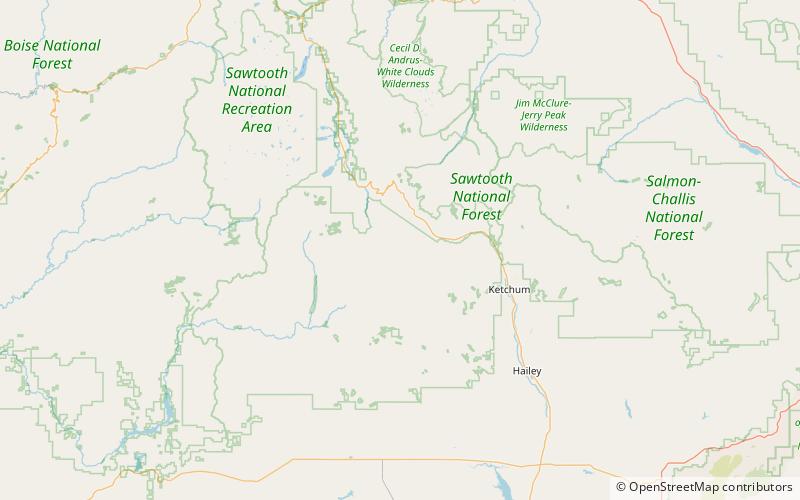 miner lake foret nationale de sawtooth location map