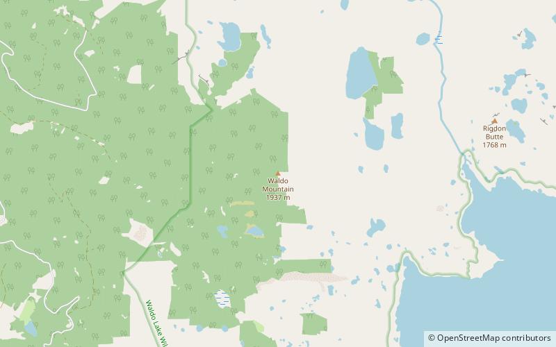 Waldo Mountain location map