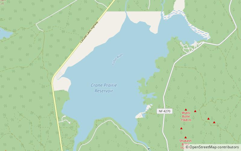 Crane Prairie Reservoir location map