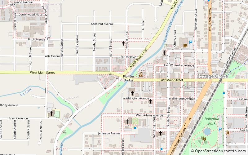 Main Street Cottage Grove Oregon location map