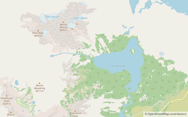 leigh lake trail grand teton nationalpark location map